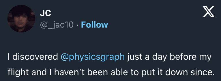 Unable to put down PhysicsGraph even on long flights